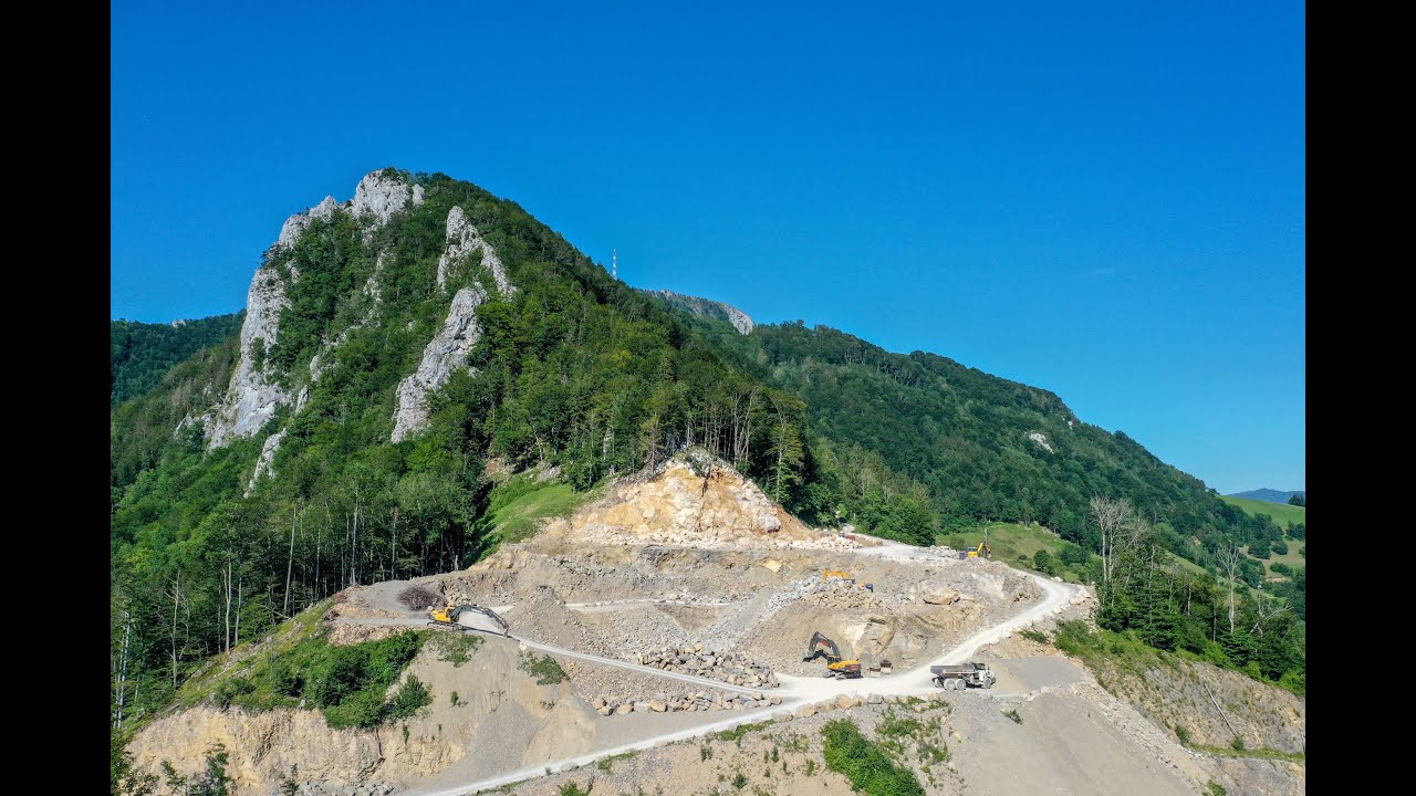 Sprengung Steinbruch Arzberg - 09.10.2019-Grossauer GmbH & Co KG, Reichraming - www.grossauer-bau.at