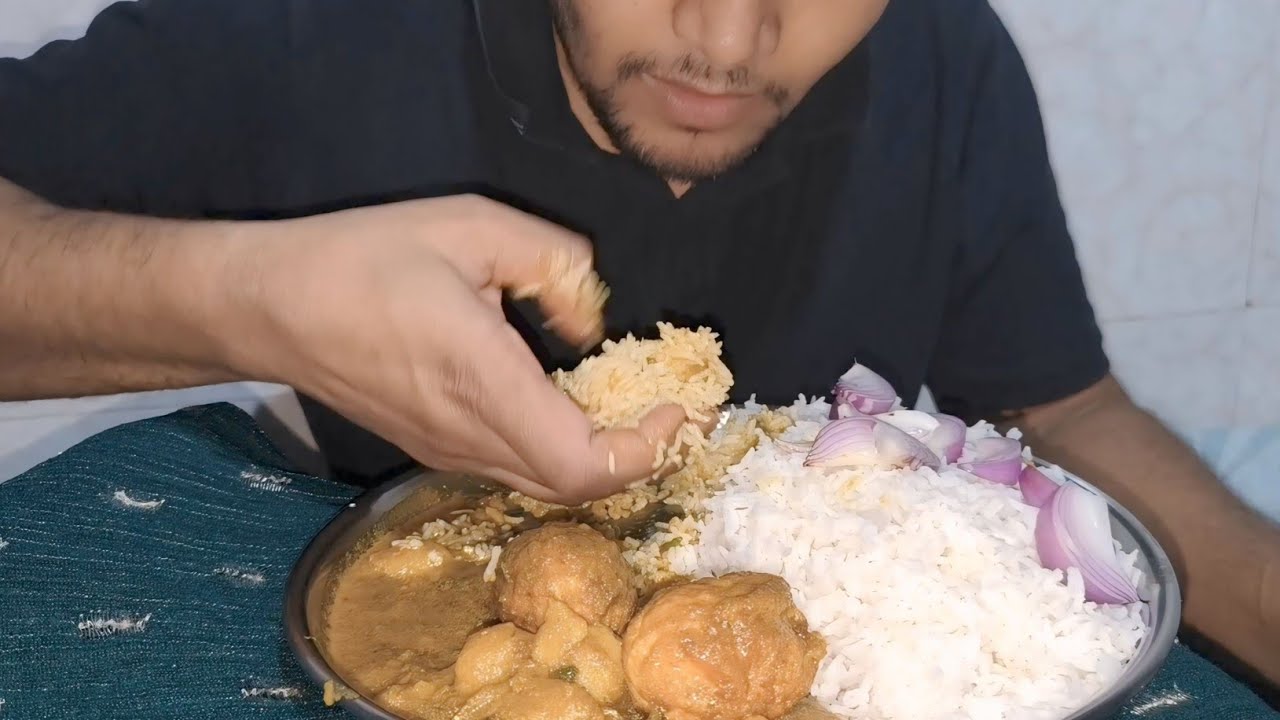 EGGS CURRY WITH RICE #mukbang #video #food #eating #foodie 