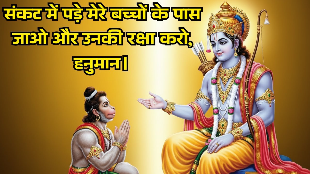 संकट में पड़े मेरे बच्चों के पास जाओ और उनकी रक्षा करो, हनुमान।#jai shree ram