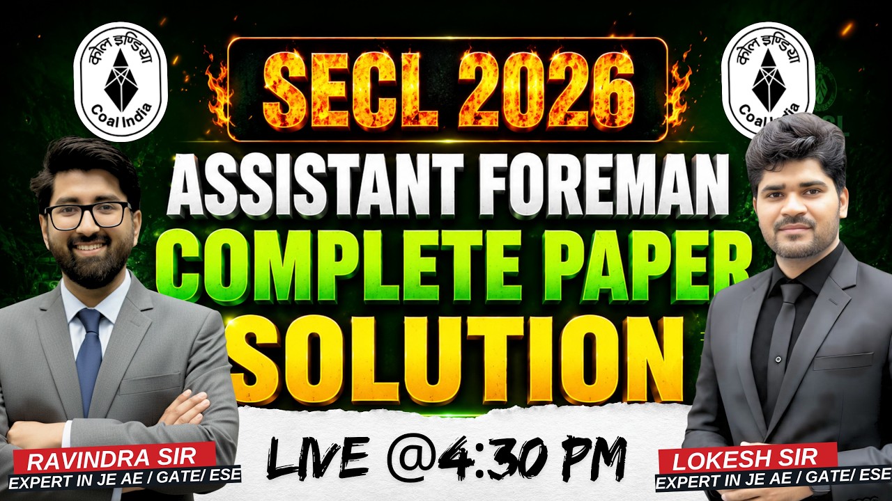 SECL 2026 official paper Solution - Electrical | Live @5:00 pm #secl | MCL 2026 | WCL 2026​