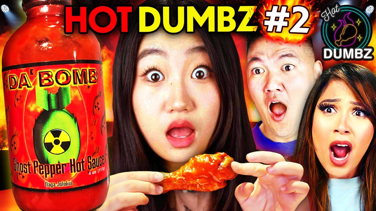 Trying Da Bomb Hot Wings and Answering Basic Questions! | Hot Dumbz