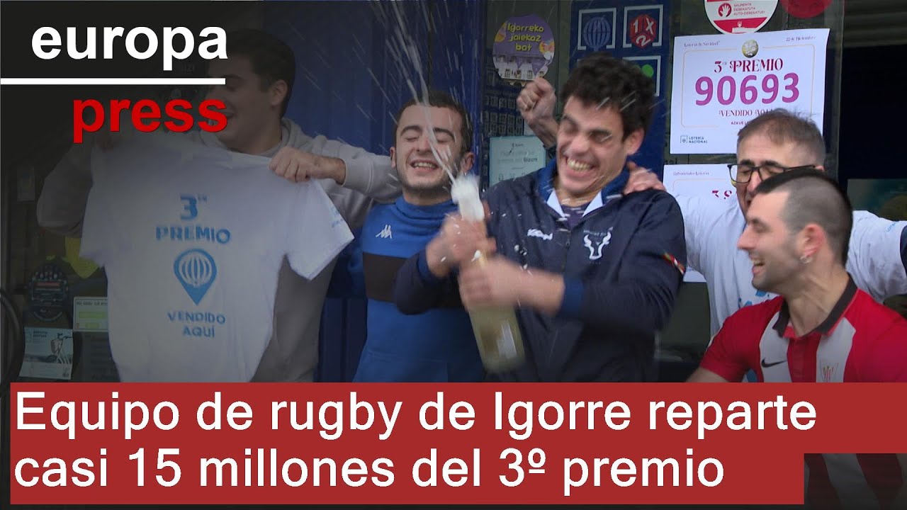 El equipo de rugby de Igorre reparte casi 15 millones del 3&ordm; premio vendidos en la localidad
