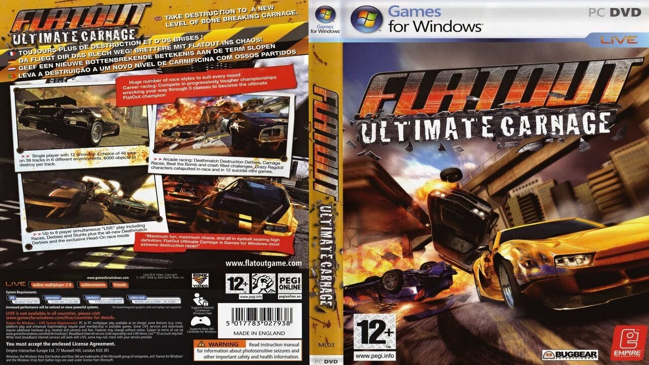 FlatOut: Ultimate Carnage (2007) - Full Gameplay | PC |  UHD | 4K |
