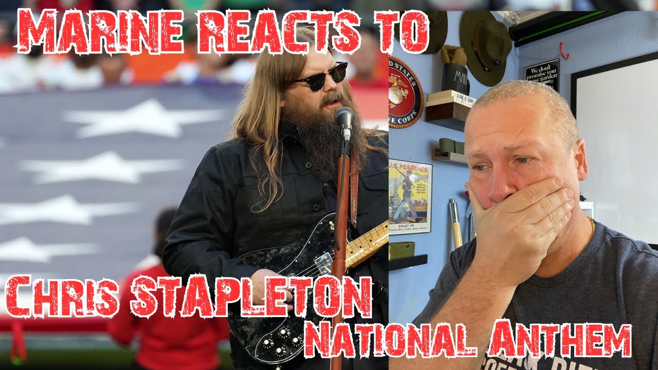 Marine Veteran reacts to Chris Stapleton sings the National Anthem