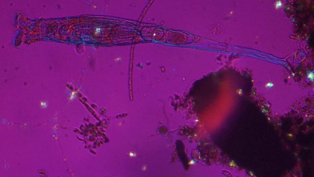 Infusoria: rotifers, paramoecium and other microscopic life