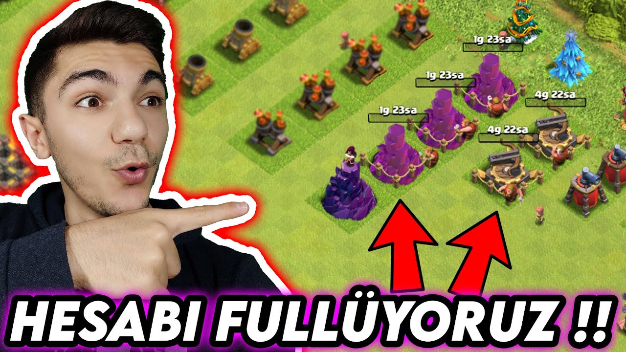 BENDEN HIZLISI MEZARDA !! Köy Binası 9 Hesabımızı Fullüyoruz !! - Clash Of Clans