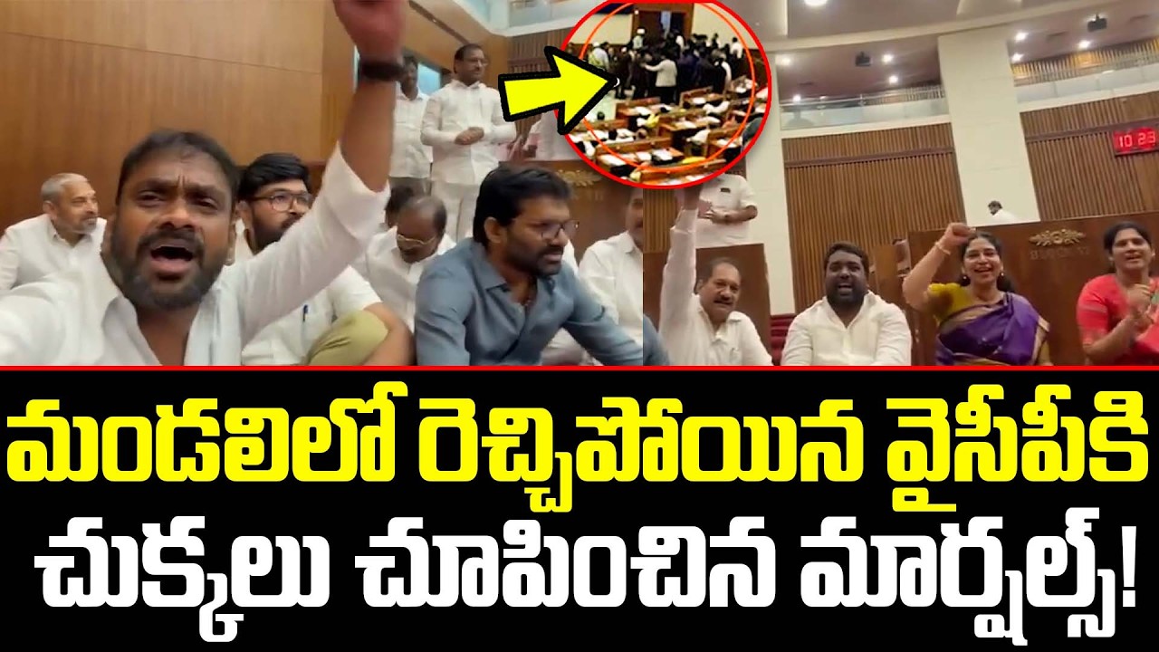 YCP Leaders Wantedly Creating Nuisance in Assembly See What Marshals Did To YCP Leaders | ISM Telugu