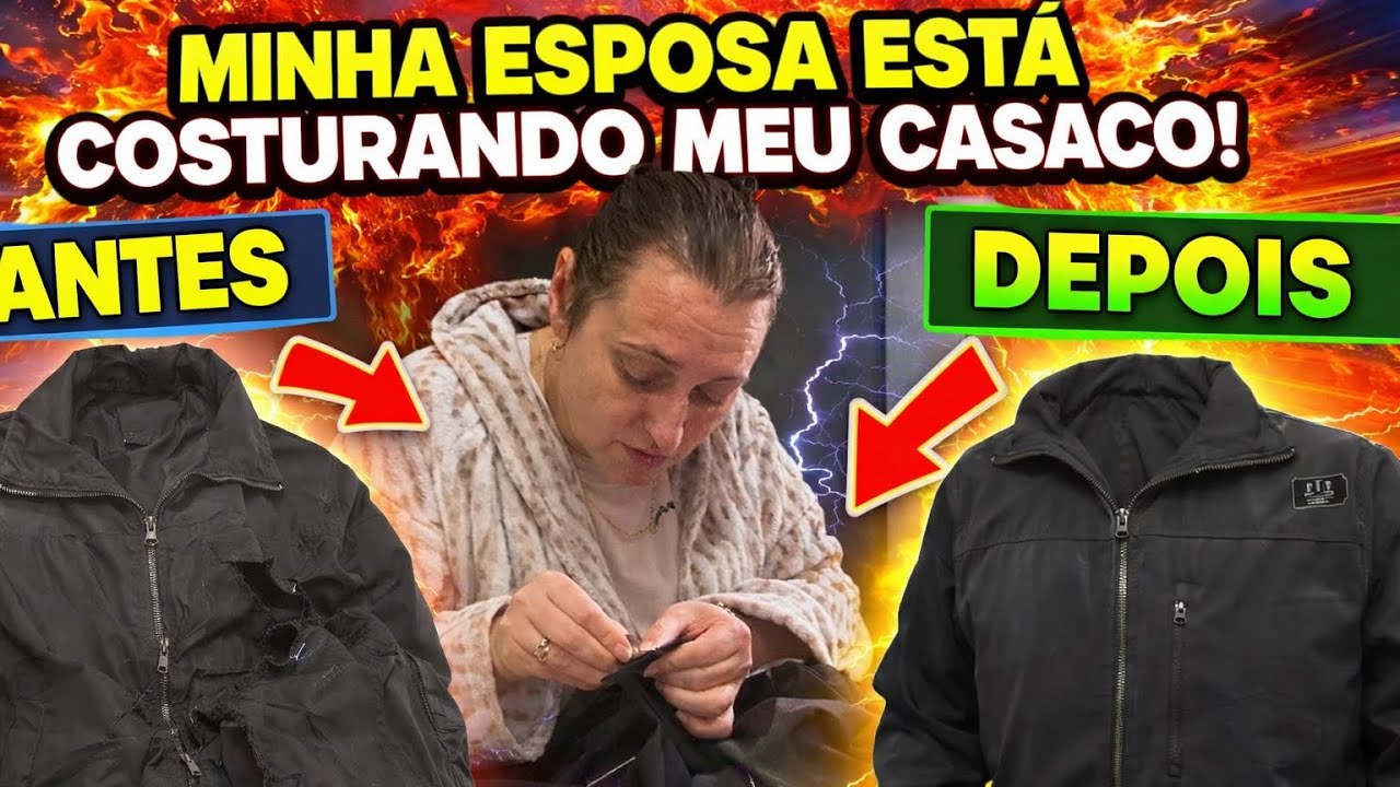 Muie está costurando meu casaco 