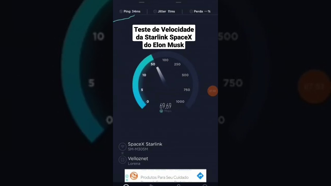 Teste velocidade da Starlink SpaceX, internet via sat&eacute;lite do Elon Musk