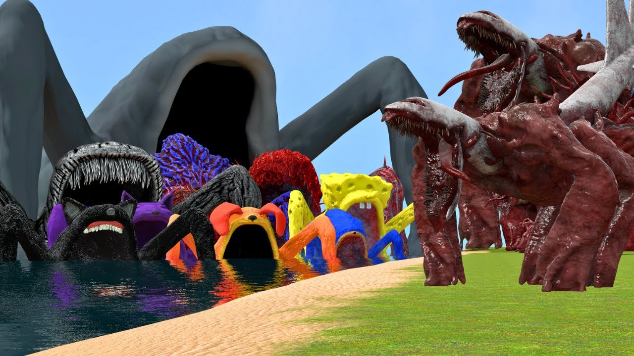 All Sea Monsters Vs All New Infected Sky In Garry's Mod