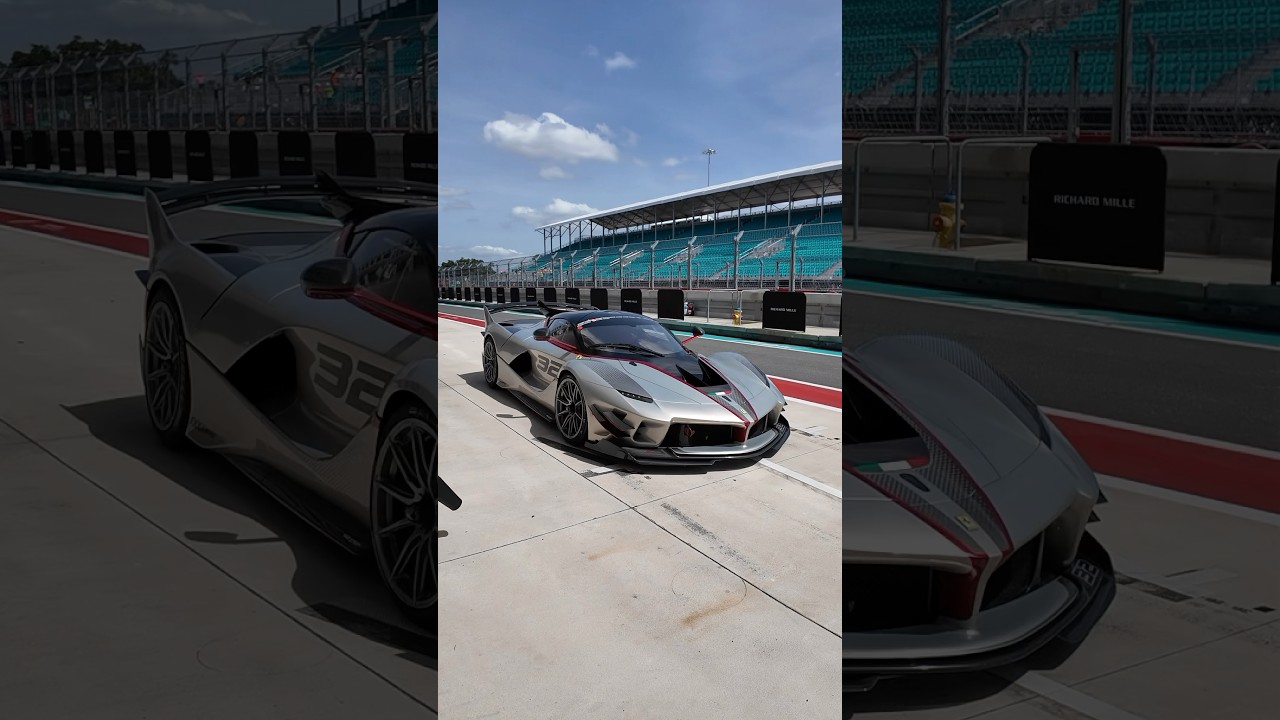 The Ferrari FXXK EVO heads back into the paddock at Ferrari Racing Days Miami.