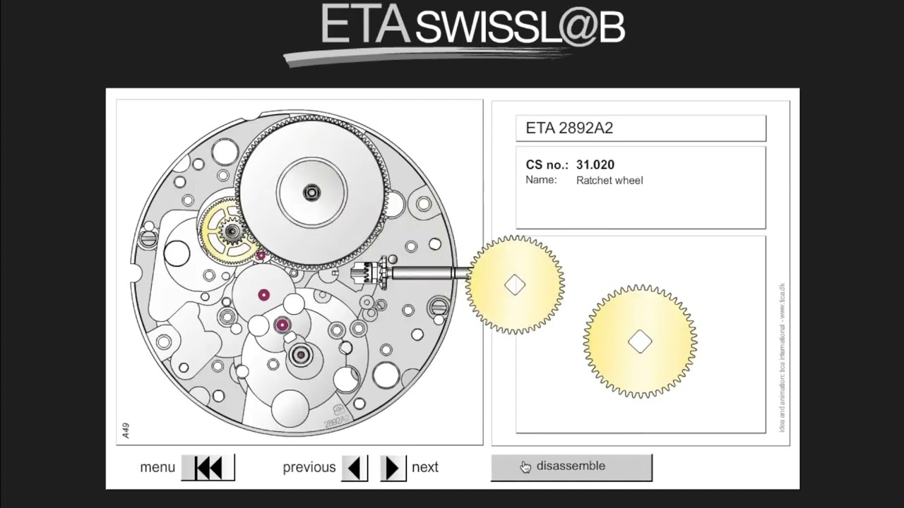 ETA 2892-A2 disassembly and assembly (Swisslab)