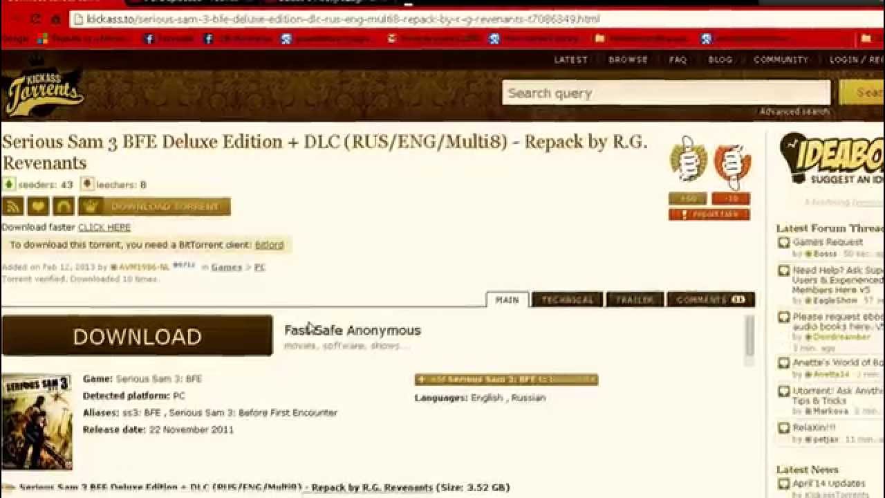 IT WORKES!!!   How To Download Serious Sam 3 BFE PC