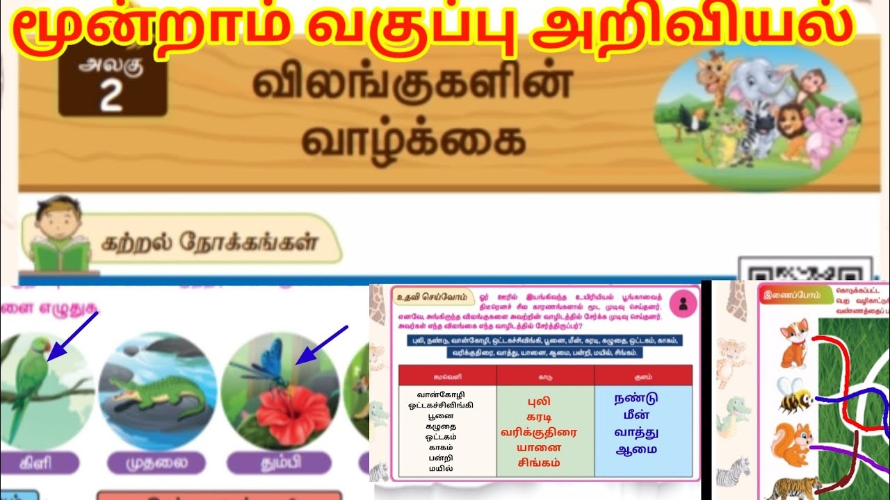 மூன்றாம் வகுப்பு அறிவியல் மூன்றாம் பருவம் விலங்குகளின் வாழ்க்கை