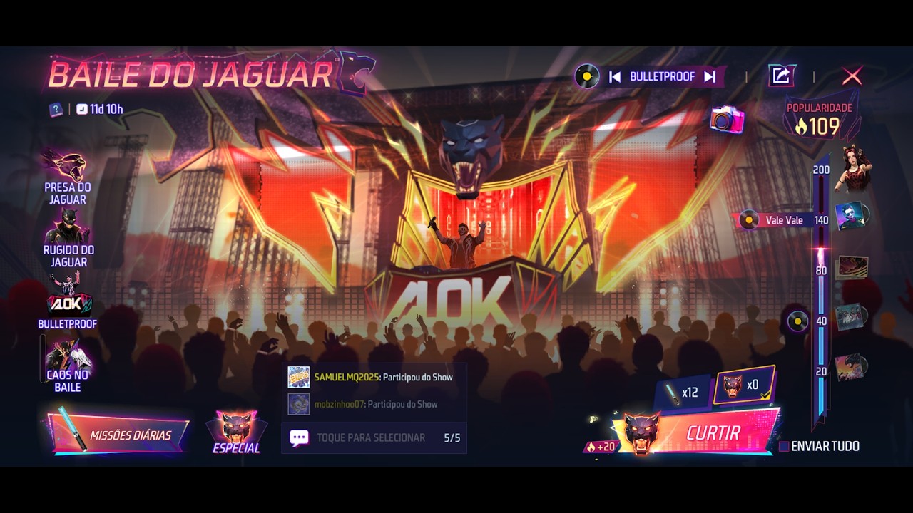 Avançando no Evento Baile do Jaguar 