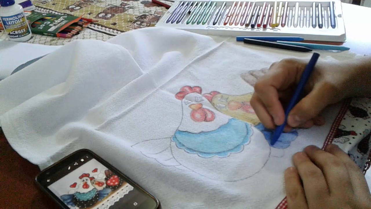 Pintura no tecido com giz de cera...parte 1.  #gizdecera  #veraluciagcunha  #artecomgiz