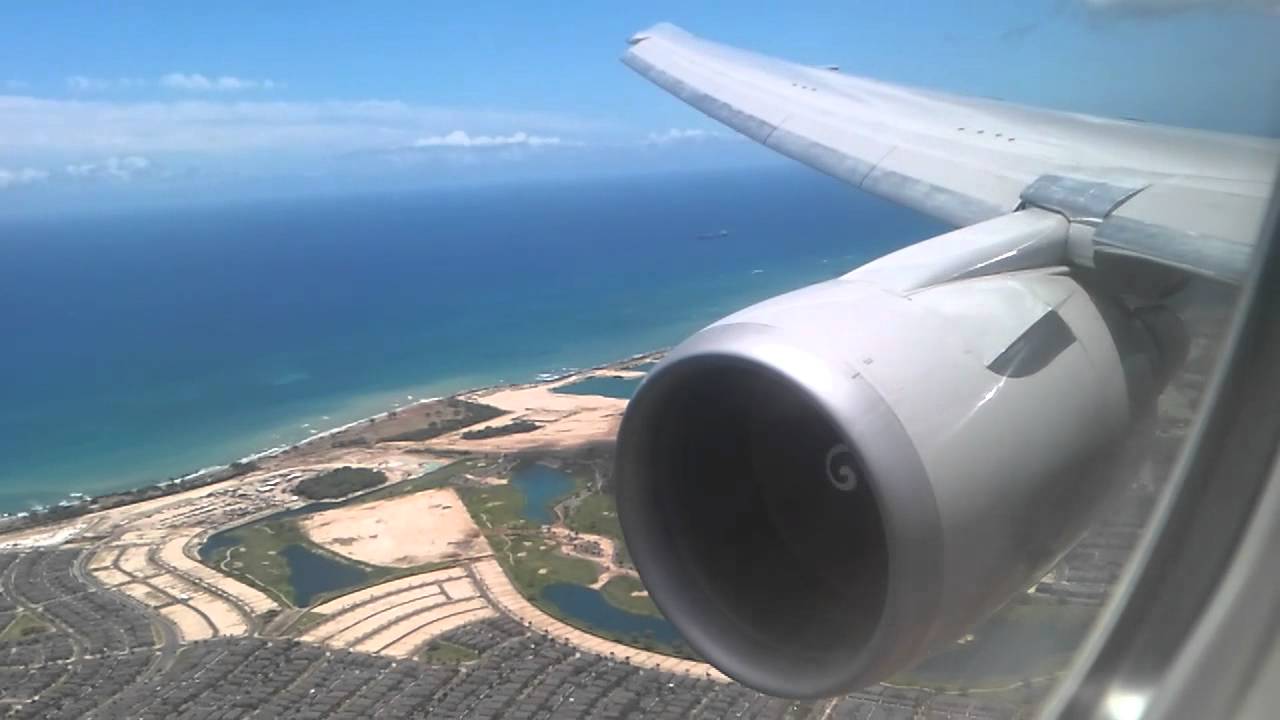 Continental 767-400 Landing Honolulu HD