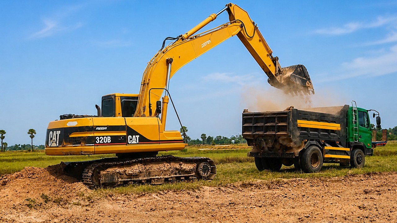 CAT Excavator Loading Dump Truck Fast &ndash; Real Heavy Equipment Worksite | Iron Beast Works