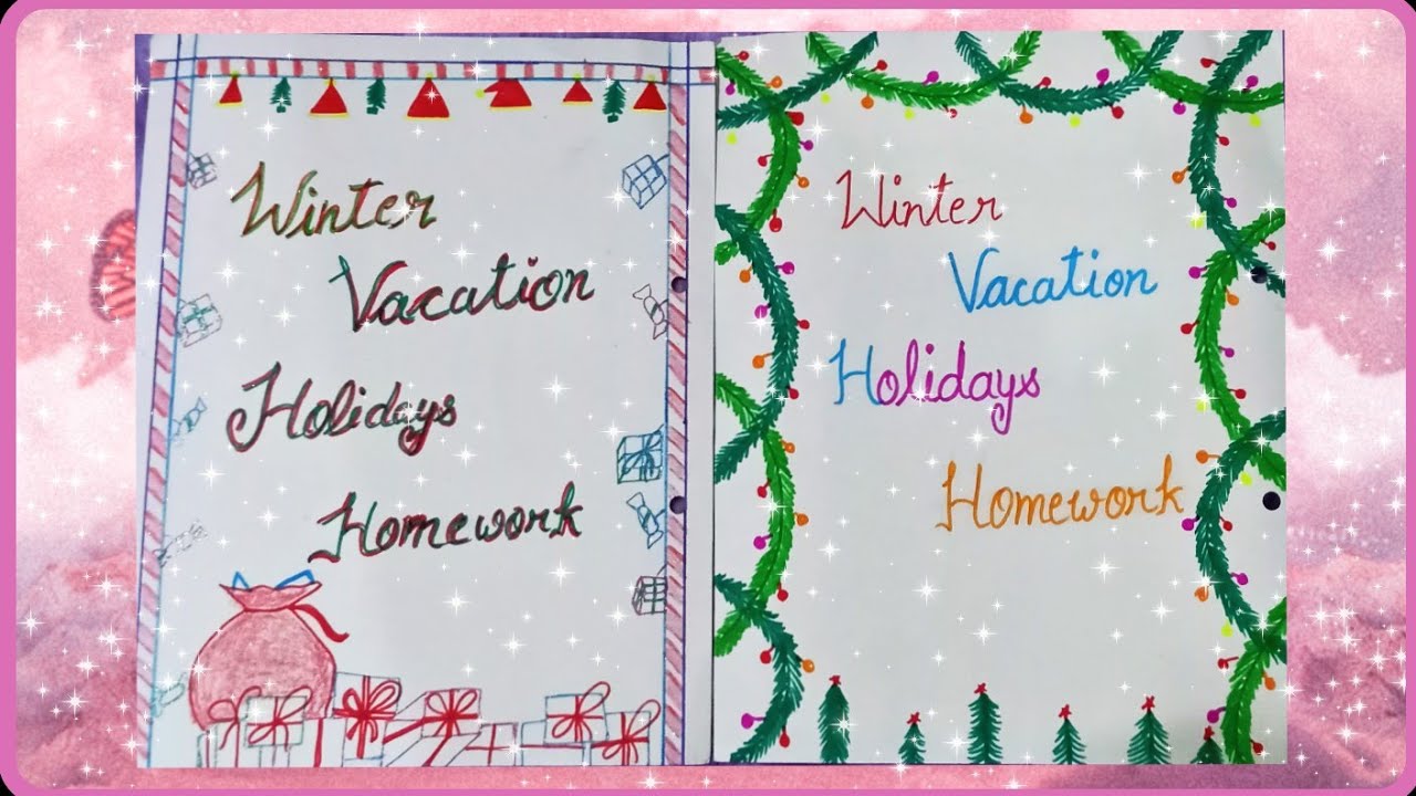 DIY Holiday Homework Copy front page Decoration Ideas||Christmas special||