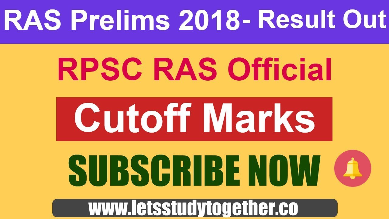 RPSC RAS Prelims 2018 Result Out || Cutoff Marks ||