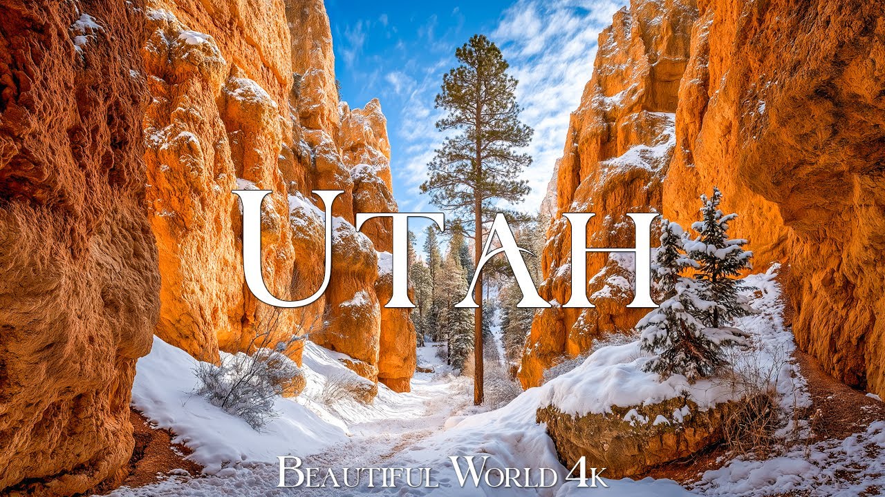 Utah 4K | Winter Realms of Red Rock Canyons, Frozen Alpine Forests & Winter Trails