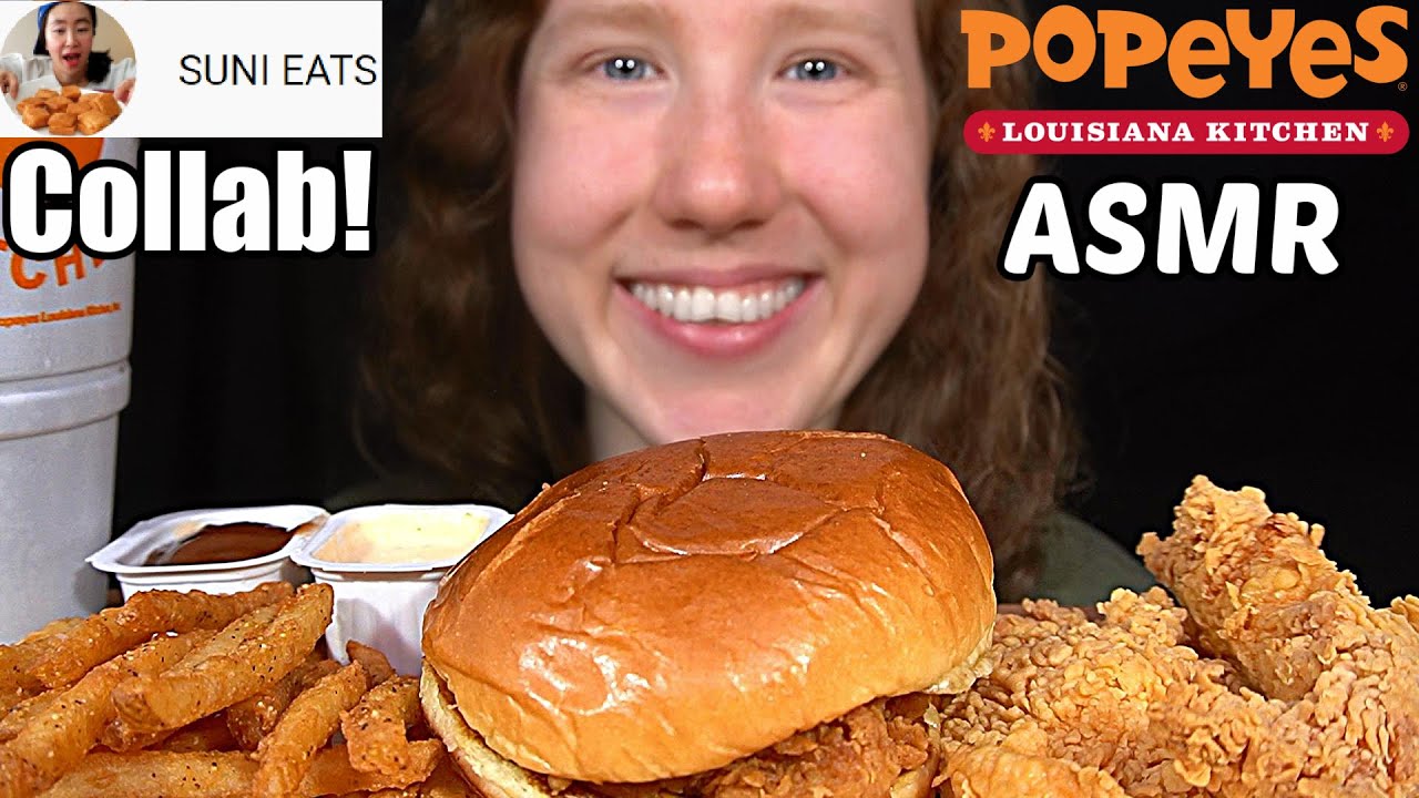 ASMR POPEYE'S CHICKEN SANDWICH MUKBANG (No Talking) EATING SOUNDS