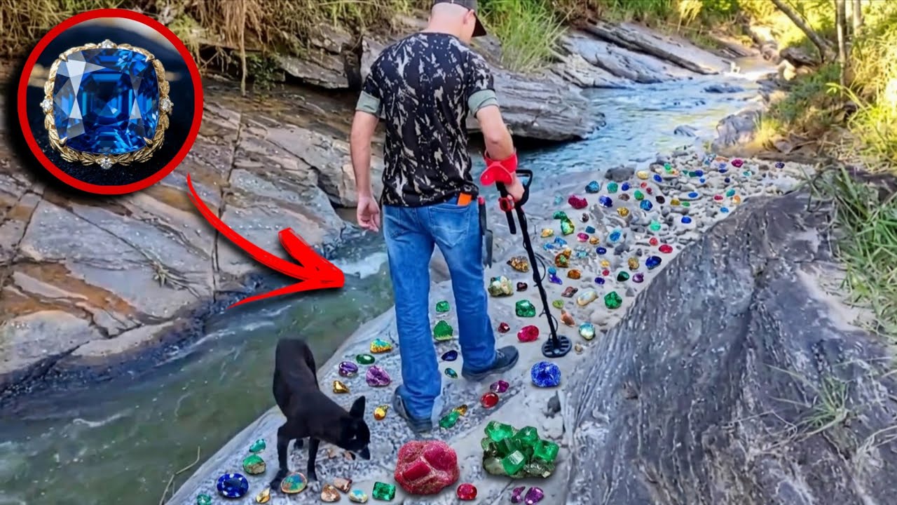 Achei várias pedras preciosas nesse rio! 😱