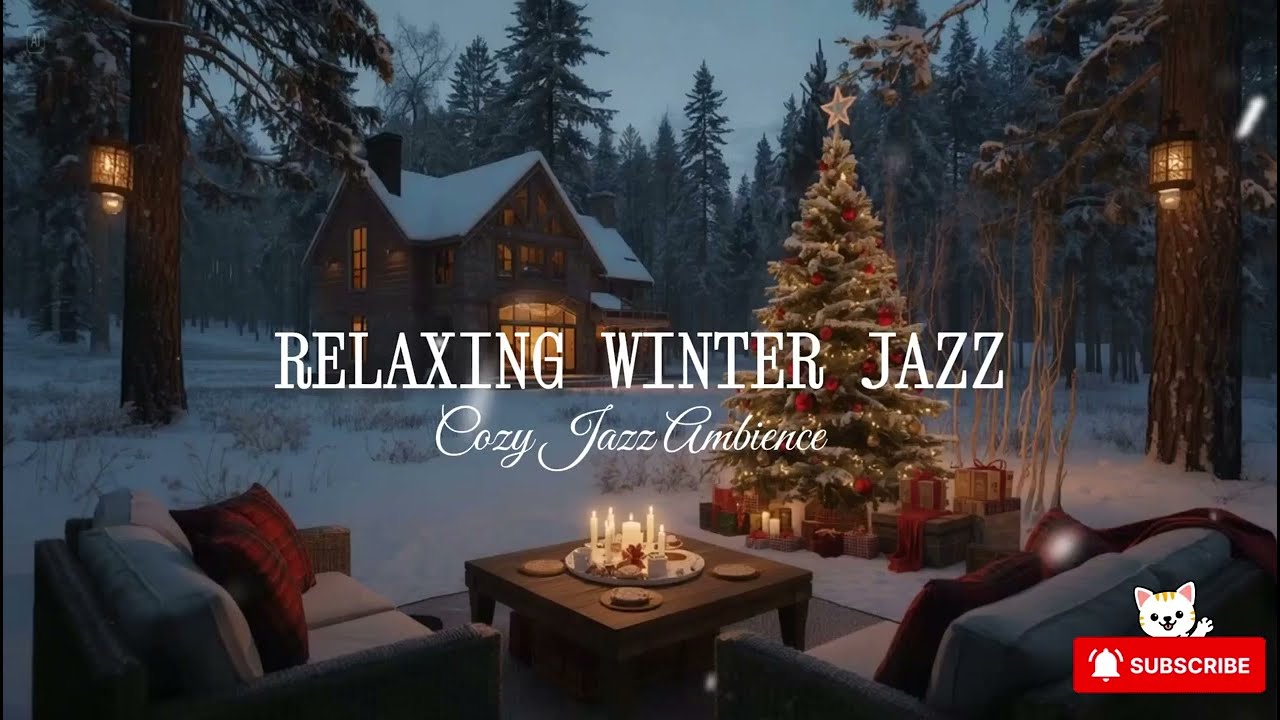 Calm Winter Night & Smooth Jazz Instrumental Music ⛄ Coffee Shop Ambience with Warm Piano Jazz Music