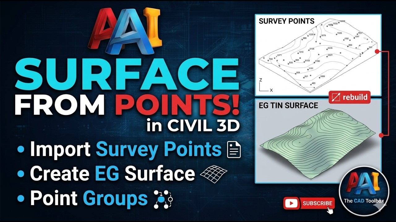 Create Surface from Point File in Civil 3D |Civil 3D Ground Surface from Point Data#civil3d #bangla