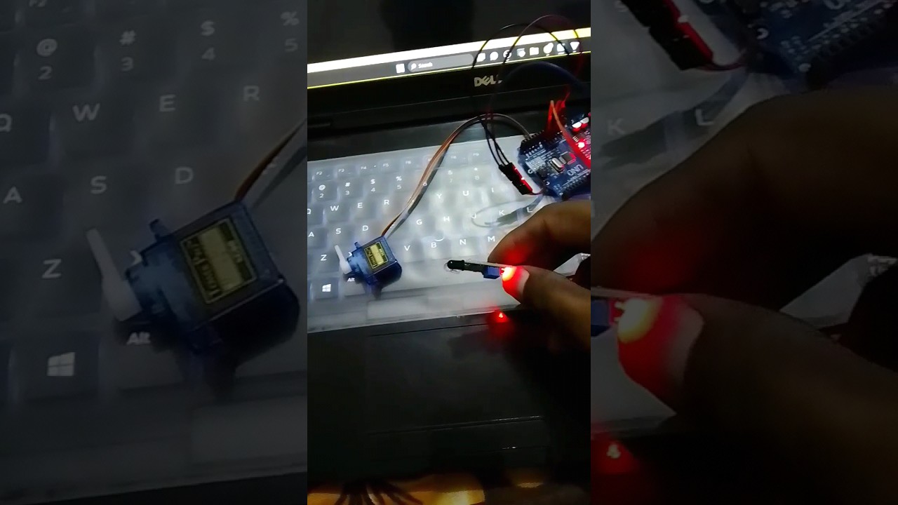 Arduino project using servo motor with ir sensor #electronics_project