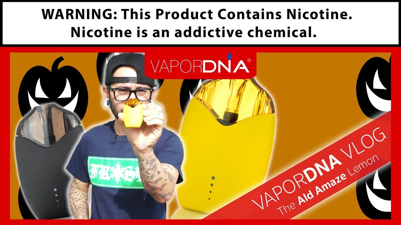 VaporDNA VLOG ~ The Ald Amaze Lemon All In One Portable Pod System Vape