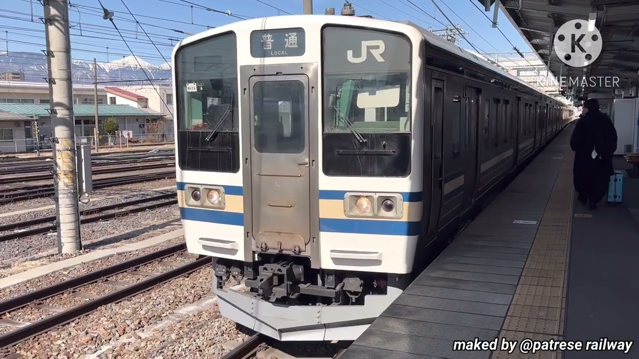 【駅メロディ】#37 松本駅5番線新メロディ 「首都圏39-3番」と211系横須賀色(普通 大月行き)発車シーン