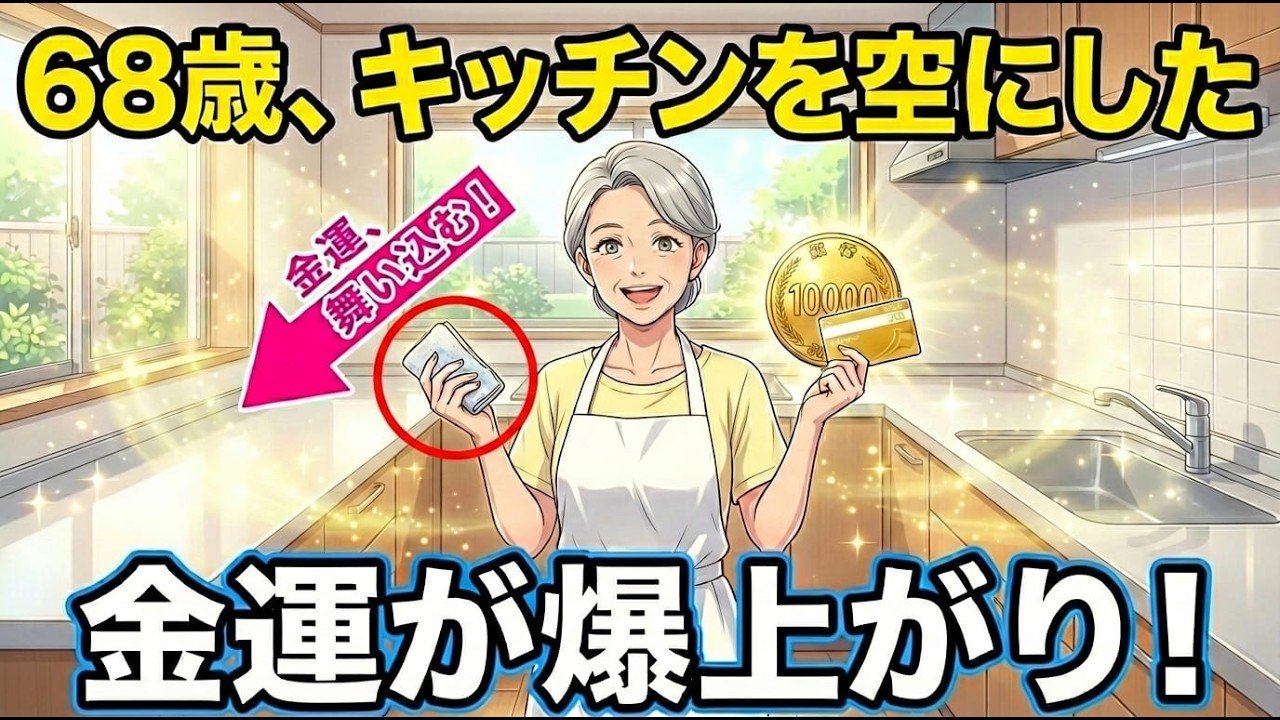 【60代の断捨離】68歳、キッチンを空っぽにしたら「金運」が舞い込んだ！物を捨てて貯金が増える衝撃の事実。