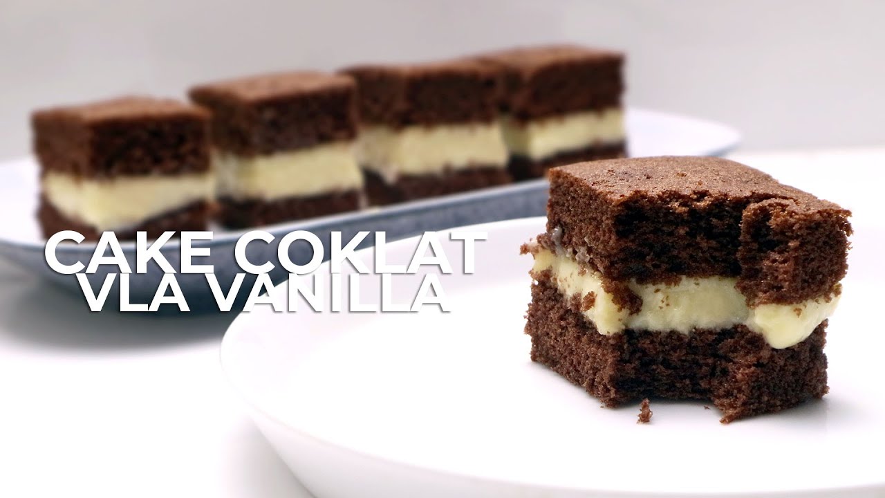 RESEP CAKE COKLAT ISI KRIM VANILLA LEMBUT // CHOCOLATE CAKE WITH VANILLA PASTRY CREAM FILLING