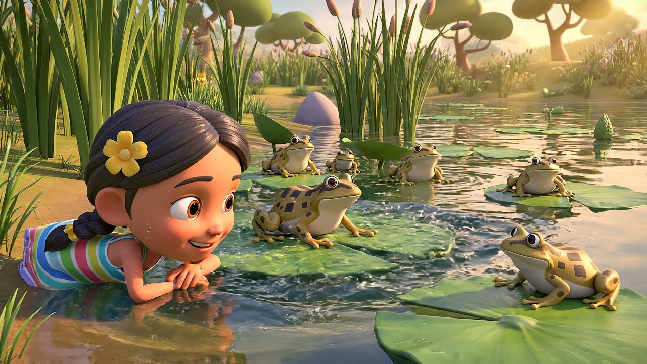 Seven Little Frogs Croak Croak Croak | Kids Songs & Nursery Rhymes