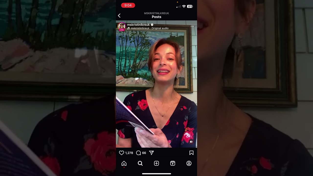 Kristin Kreuk Instagram Live Reading (Clean without comments) from Murder in a Small Town Chapter 8