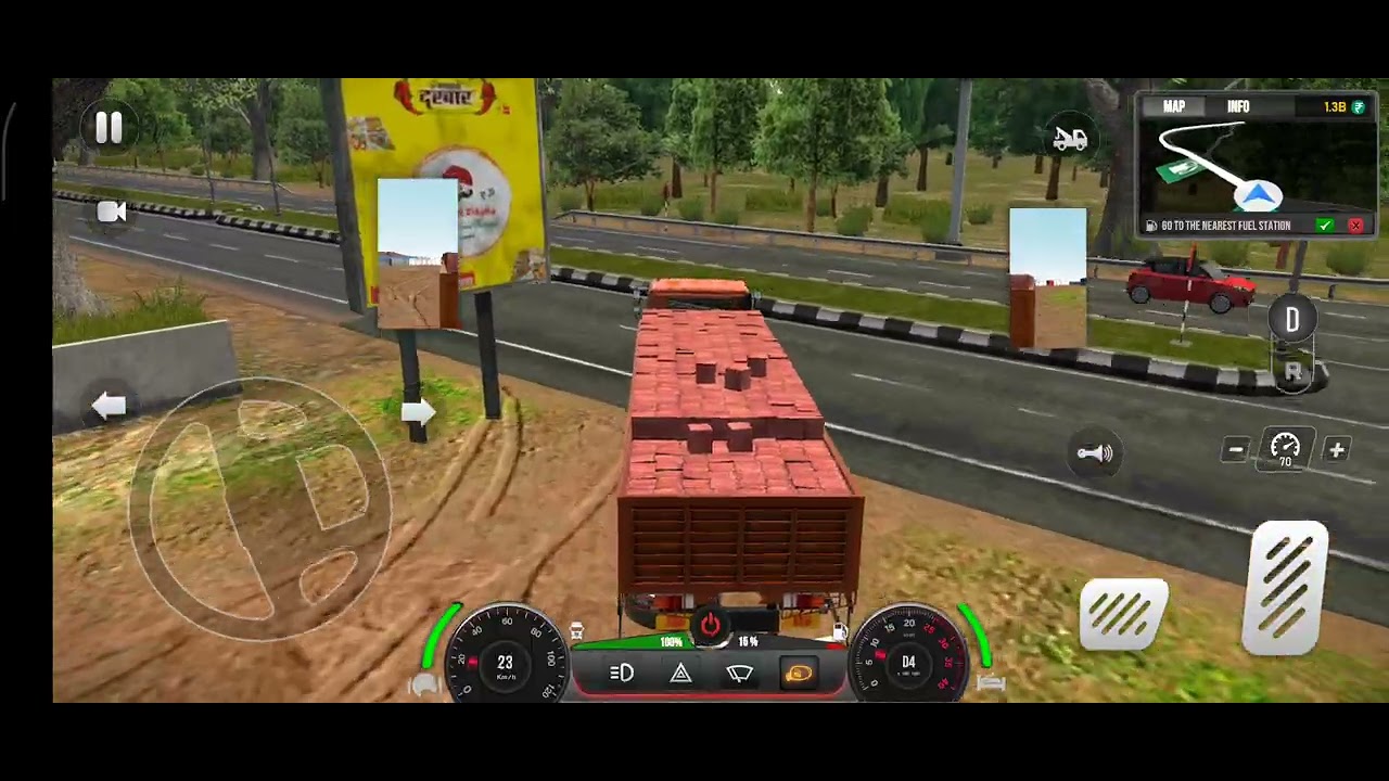 Heavy Loaded Bricks Truck Driving Mission | Indian Road Truck Driving Gameplay 🇮🇳