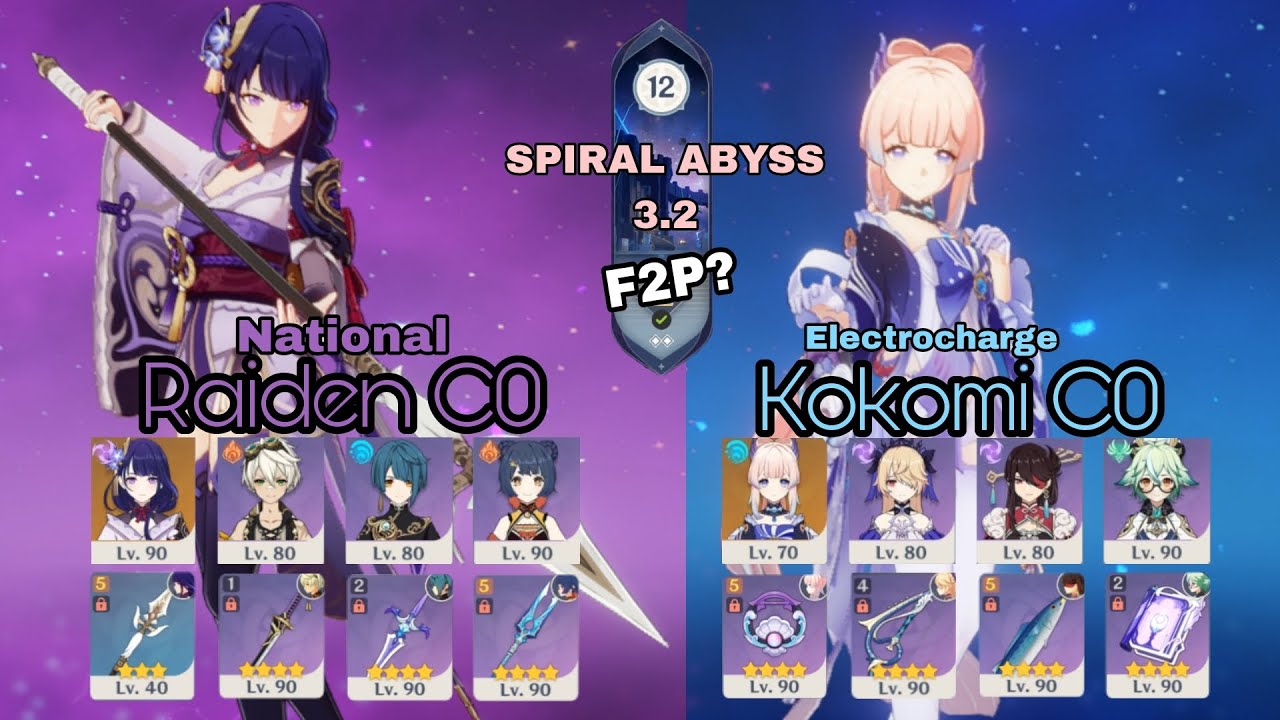 Iseng Floor 12 (android) | National (Raiden C0) X Taser (Kokomi C0) | Spiral Abyss 3.2