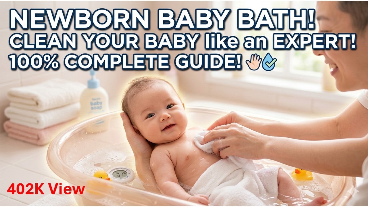 Newborn baby bath How to clean a baby 100%