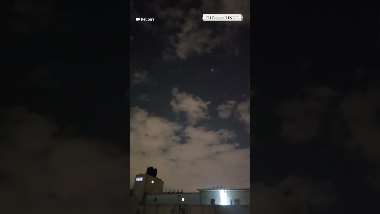 Iranian missiles intercepted over Tel Aviv night sky