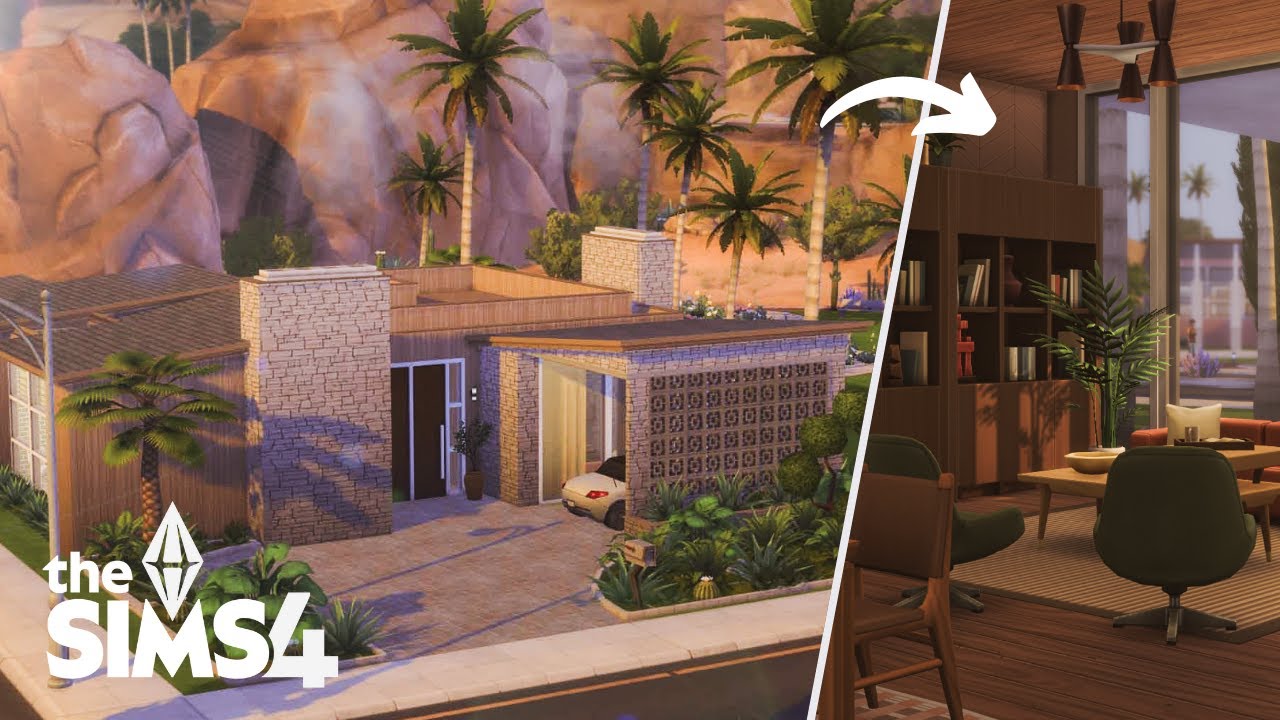 Twin Palms | Mid Century Modern | The Sims 4 | Speed Build | NO CC | Pierisim Refined Living Kit