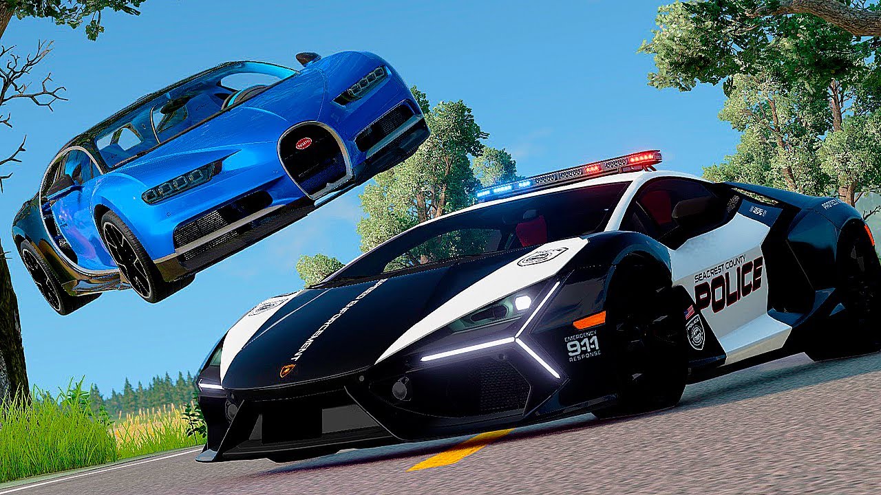 Police Chase and Epic Car Crashes | BeamNG.Drive #23