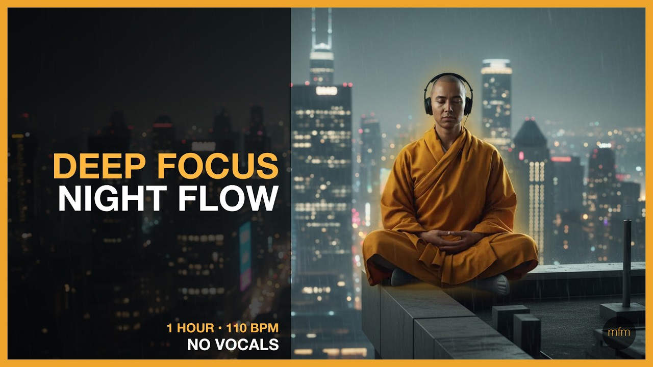 1H Deep Focus Coding Music • Minimal Techno 110 BPM • No Vocals (Rooftop Session 01)
