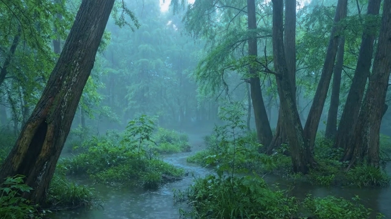 Relaxing Rain Sounds in River , Sleep, Relax, Meditation, Asmr, Real Shot