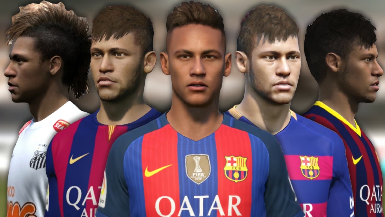 Neymar from FIFA 10 to 17