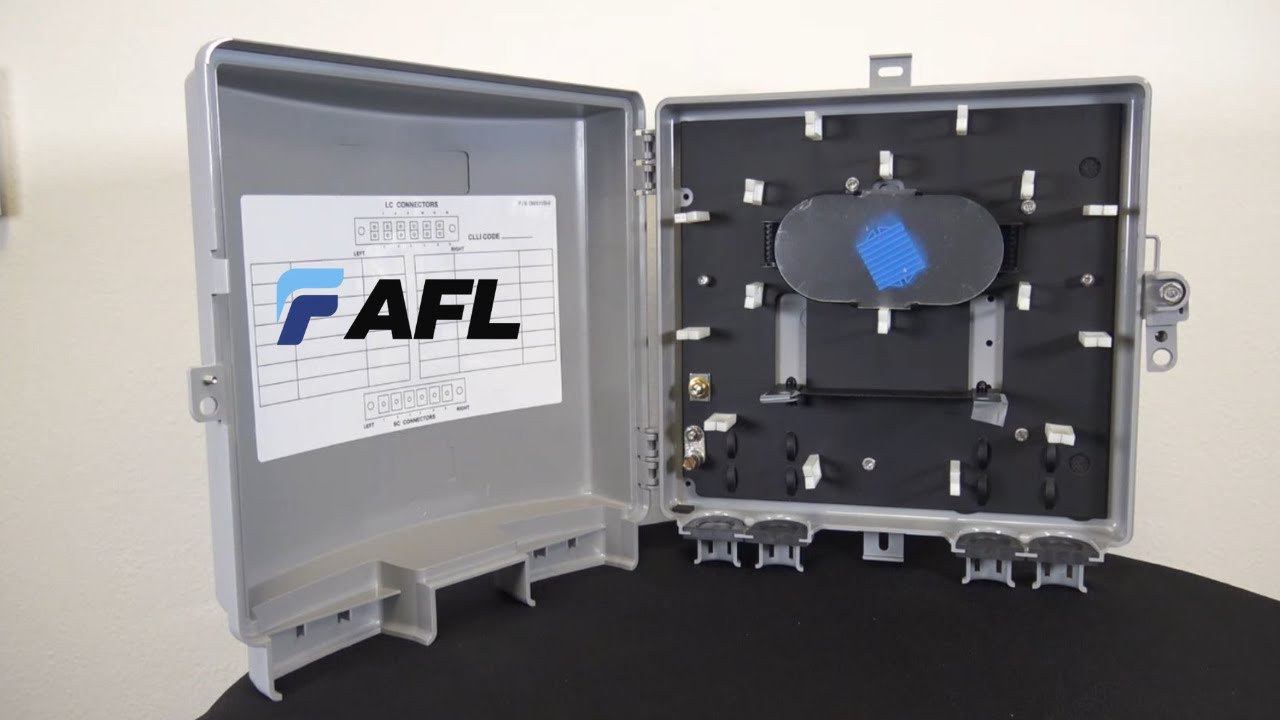 AFL Telecommunications OPN-760XL Indoor/Outdoor 2-Panel Fiber Optic Cable Demarcation Box