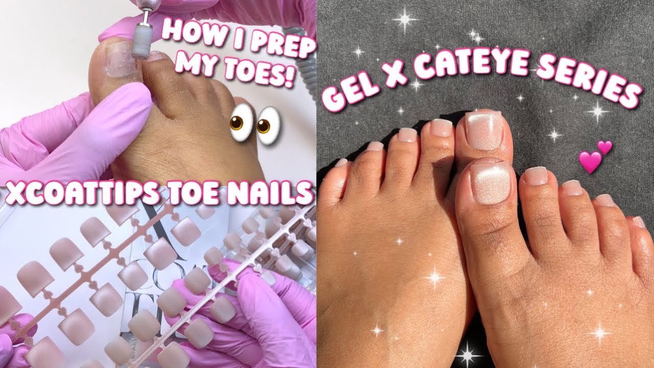 TRYING BTARTBOX XCOATTIPS TOE NAILS: CATEYE SERIES! ✨ How to make your Toes last 4+ weeks!