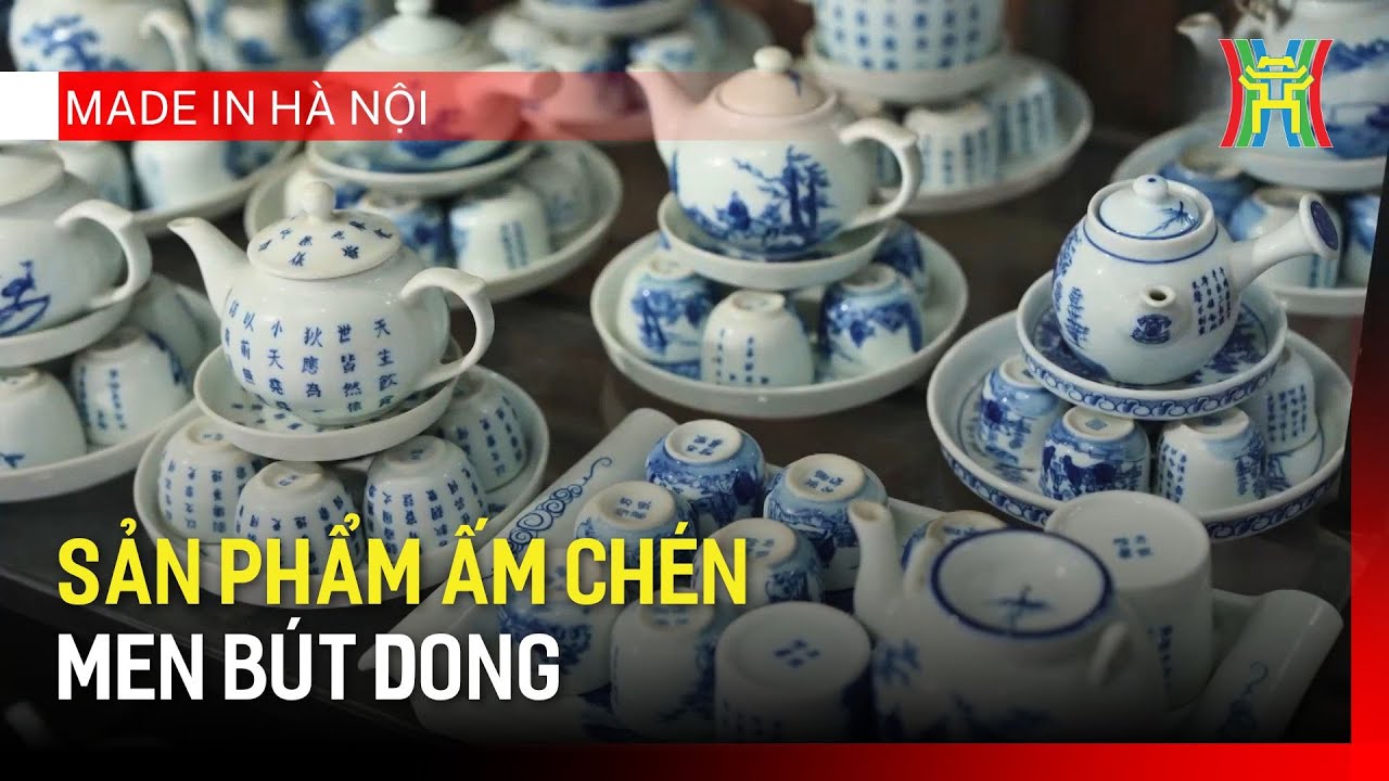 Sản phẩm ấm chén men bút dong | Made in Hanoi