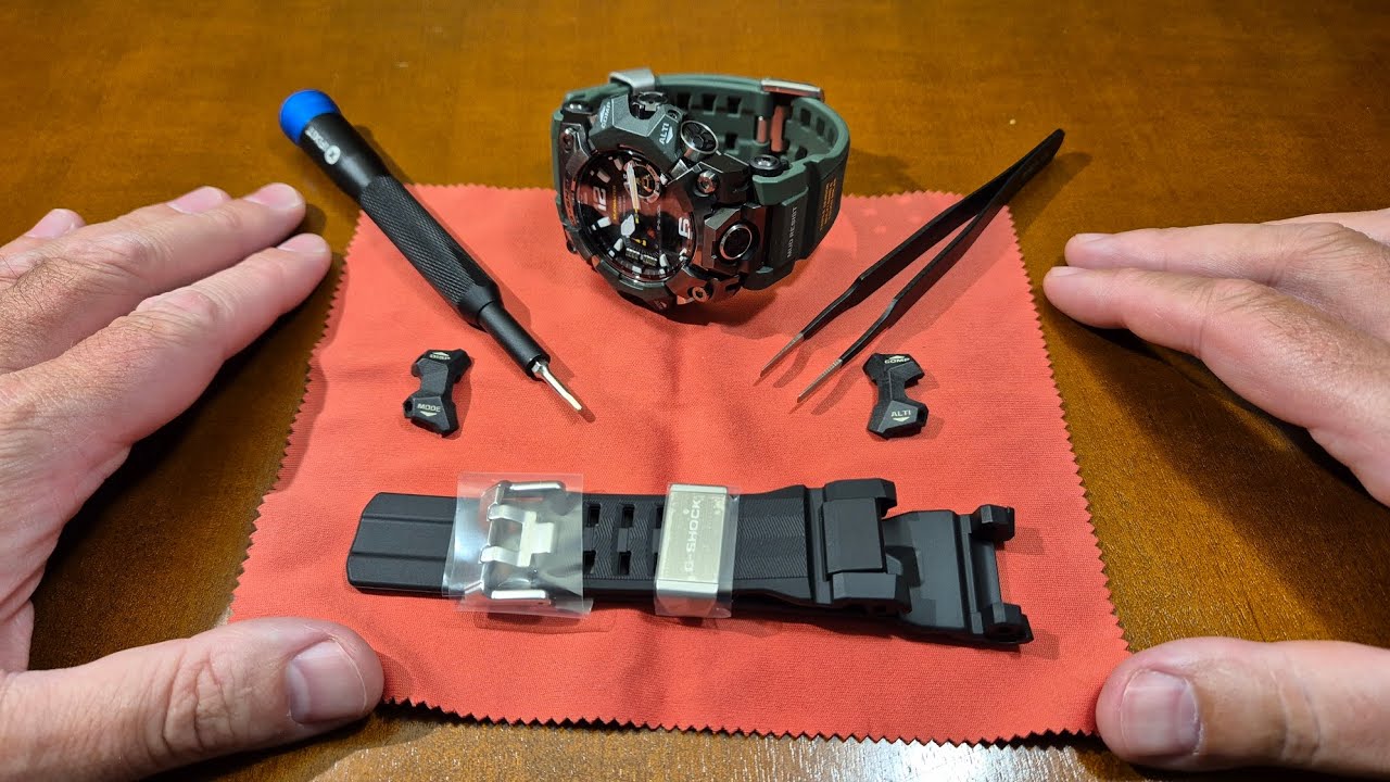 Casio G-Shock GWG-B1000-3AER - wymiana paska i protektorów koperty na czarne [PL]