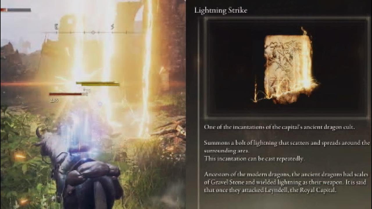 Elden Ring Lightning Strike Spell Demonstration and Location Loot Scarab Weeping Peninsula
